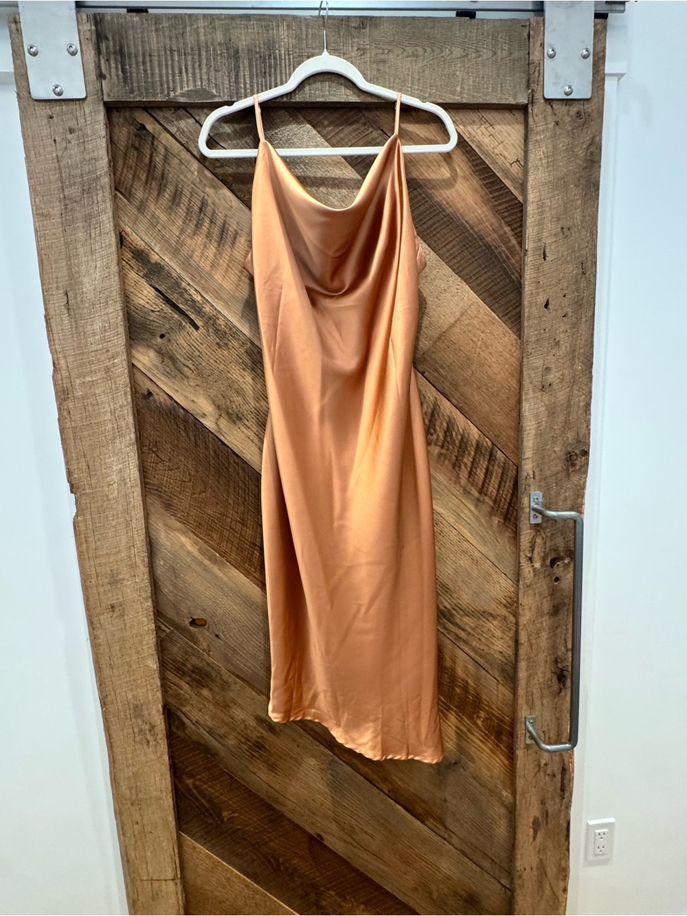 Petal & Pup Copper Satin Cowl Midi Dress Cyprus Dress Size 12